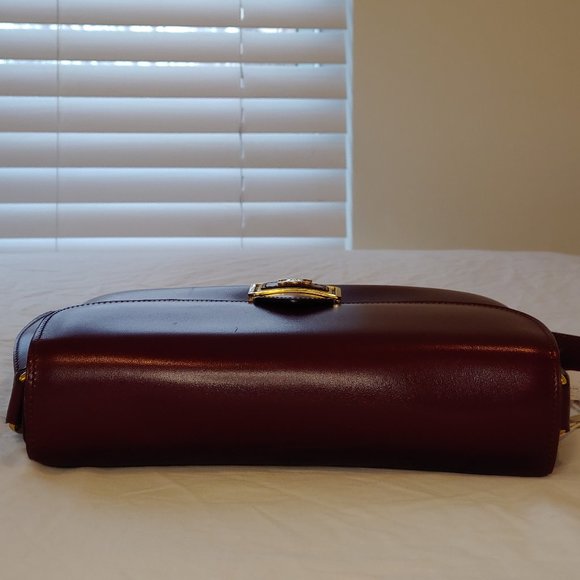 Rare Vintage Celine Burgundy Triomphe Cross-body Shoulder Bag - Picture 9 of 16
